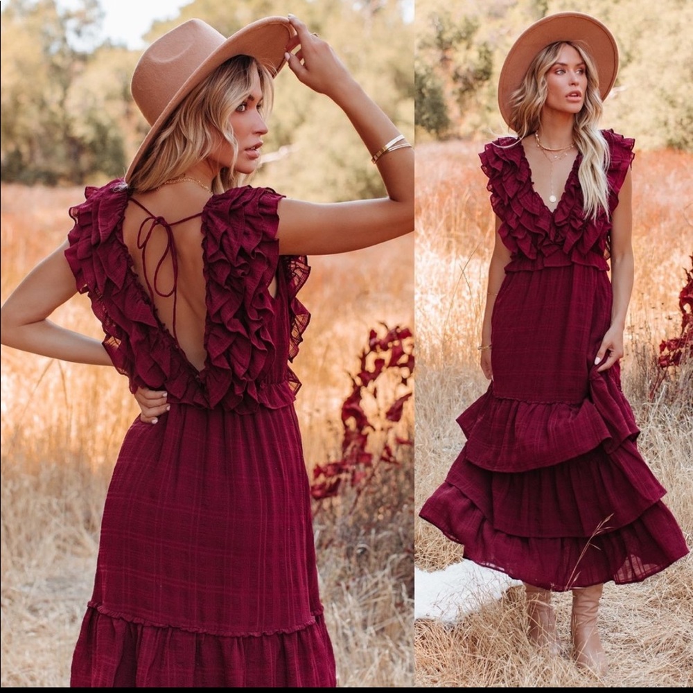 Vici Collection Bodhi ruffled tiered maxi dress